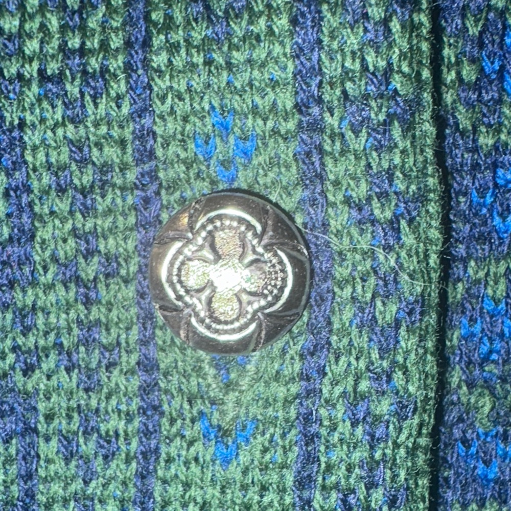Vintage Catalina Jacquard Elegant Blue and Green Women's Sweater - Picture 8 of 10